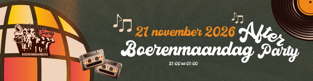 afterparty header kaartverkoop Boerenmaandag Afterparty 21 november 2026
